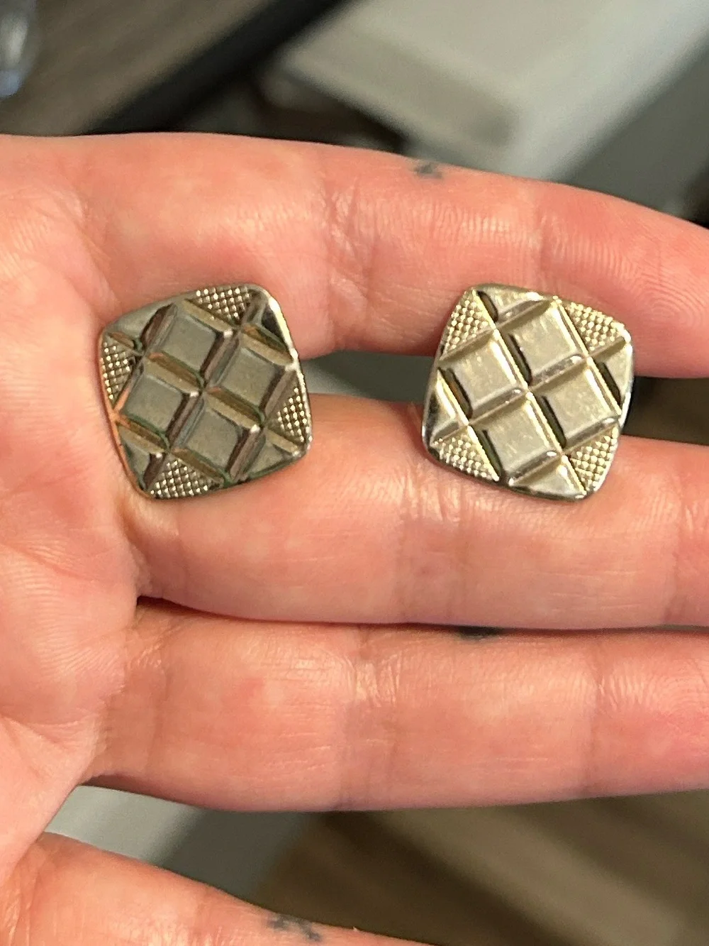 Vintage quilted cufflinks